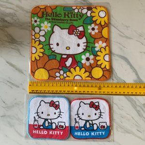 Lot of 3 vintage Hello Kitty hand towels